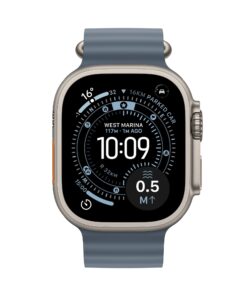 Alternative view of Apple Watch Ultra 3 GPS + Cellular, 49mm Natural Titanium Case with Anchor Blue Ocean Band