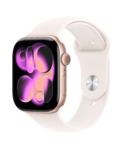 Apple Watch Series 11 GPS, 42mm Rose Gold Aluminum Case with Light Blush Sport Band