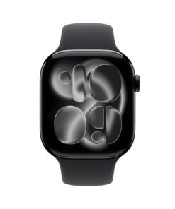 Alternative view of Apple Watch Series 11 GPS, 42mm Jet Black Aluminum Case with Black Sport Band