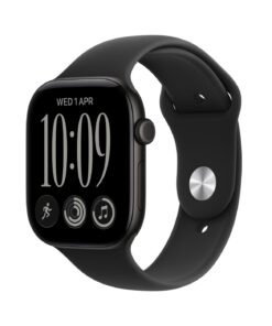 Apple Watch Series 12 GPS, 42mm Black Aluminum Case with Black Sport Band