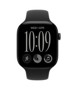 Alternative view of Apple Watch Series 12 GPS, 42mm Black Aluminum Case with Black Sport Band