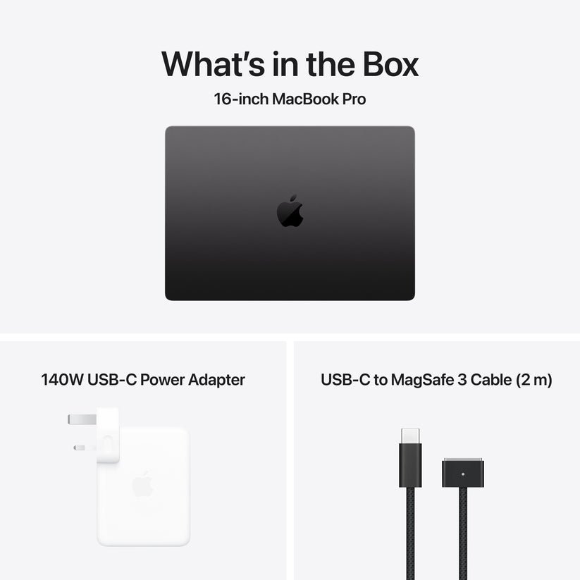 MacBook Pro 16-inch M5 Max Black box contents MacBook Pro 16-inch M5 Max Black box contents